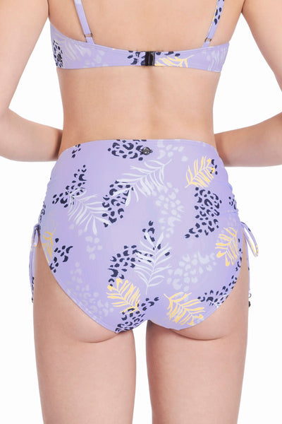 Bikini Bottoms Elevated Animal Persian Violet Ruched Full Classic Pant - Sunseeker