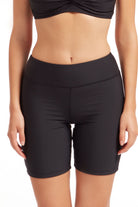 Sunseeker Core Solid Black High Waist Bike Shorts