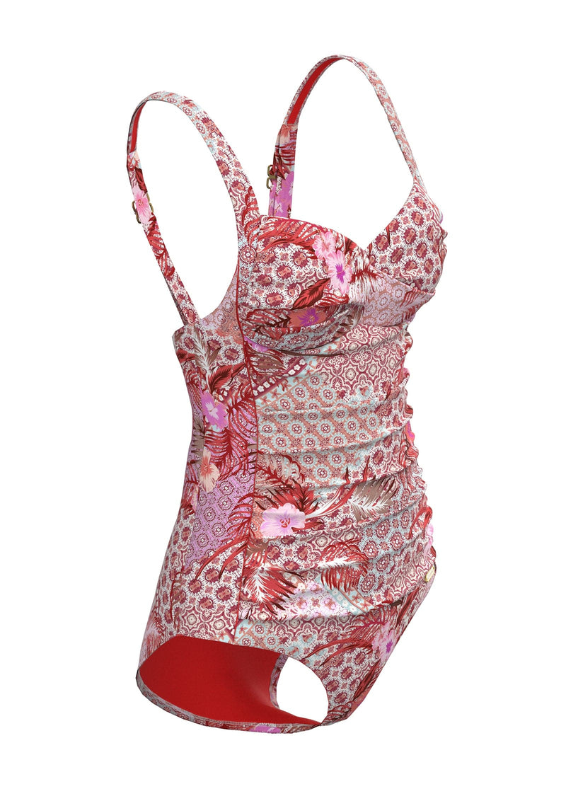 Plus Cup Onepiece Bohemian Beauty Persian Red Plus Cup Twist Front One Piece - Sunseeker