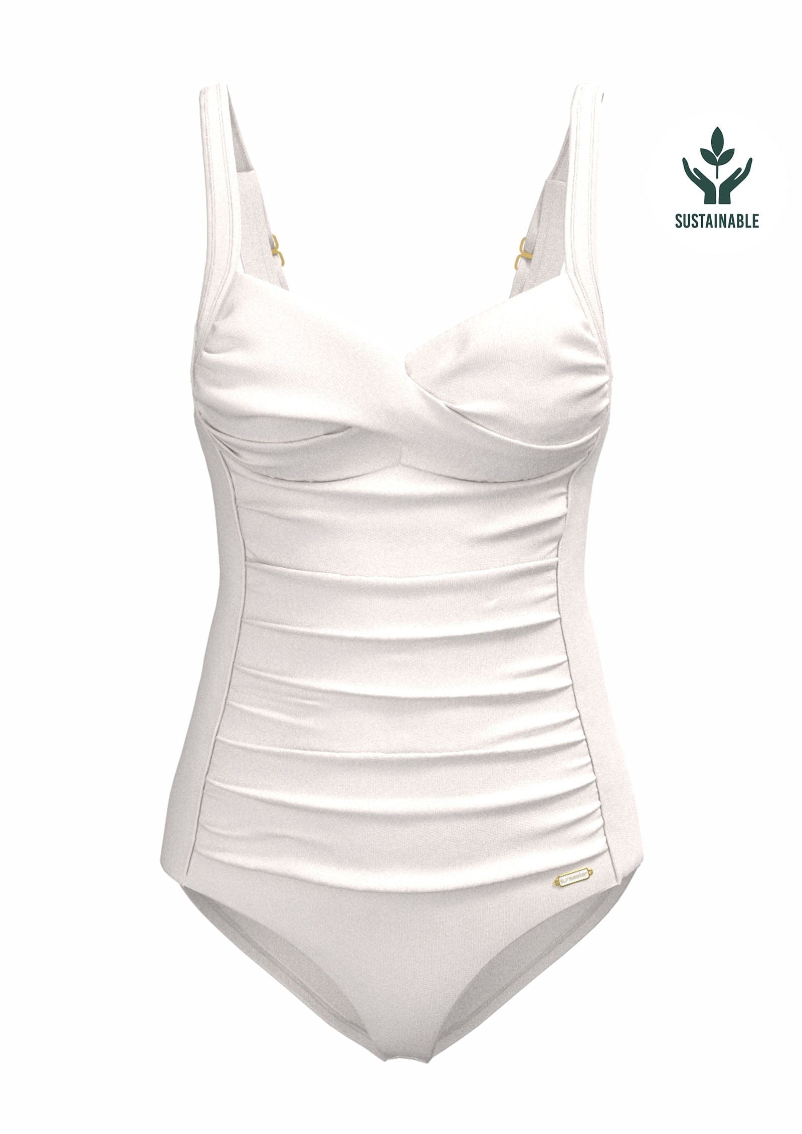 Core Solid Off White Plus Cup Twist Front One piece