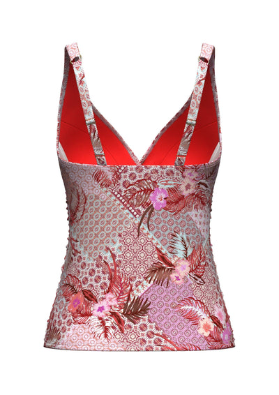Plus Cup Bikini Tops Bohemian Beauty Persian Red Plus Cup Tankini Top - Sunseeker