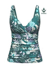 Plus Cup Bikini Tops Elevated Tropics Tropical Green Plus Cup Tankini Top - Sunseeker