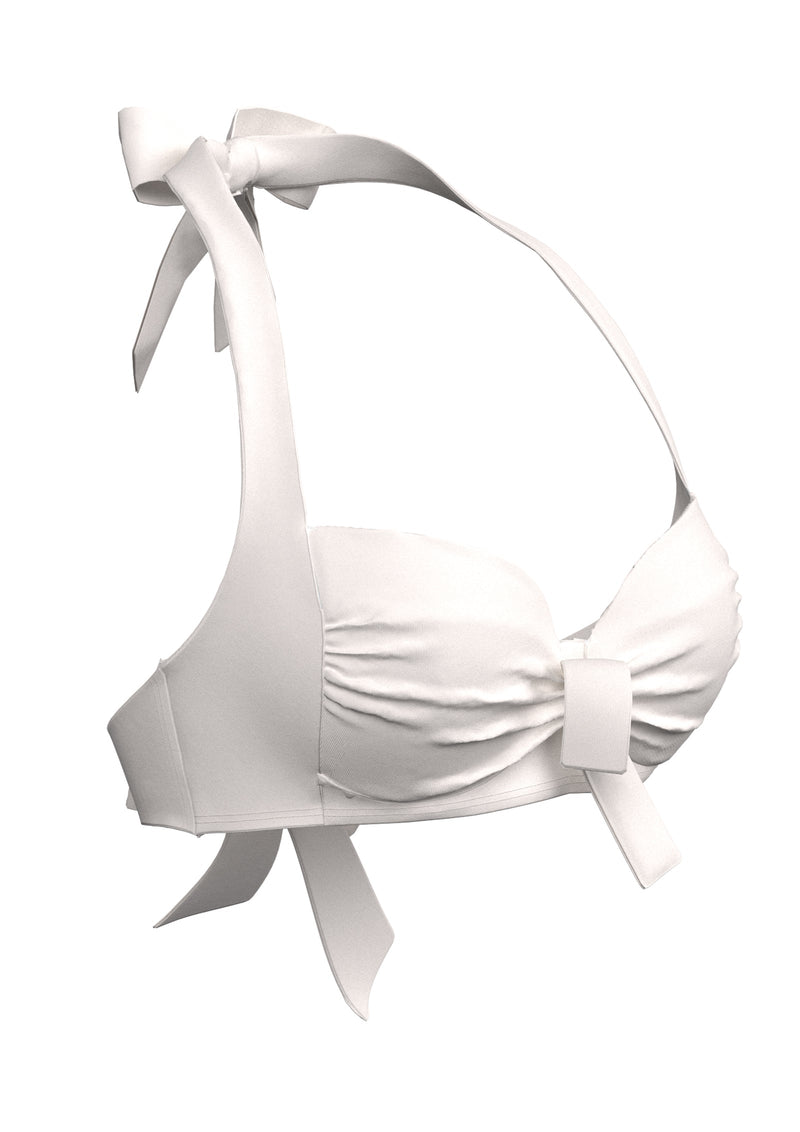 Core Solid Off White Halter Bikini Top