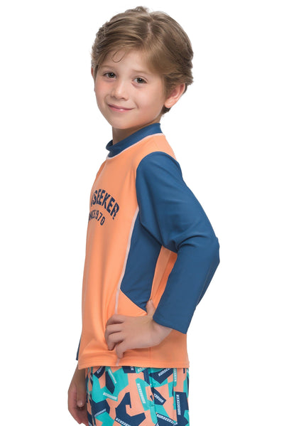 Boys Tops Sunseeker logo print long sleeve rash guard - Sunseeker