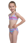 Girls Bikini Sets Spring blossom short sleeve rash guard with bikini 3-piece set - Sunseeker