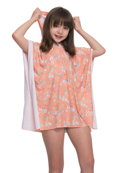Girls beachwear Butterfly hooded kaftan - Sunseeker
