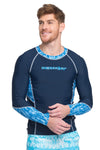 Men Tops Underwater raglan long sleeve rash guard - Sunseeker